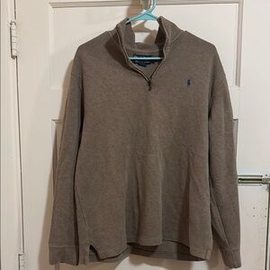 Brown Polo Quarter-Zip Pullover